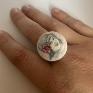 Bague réglable vintage rose