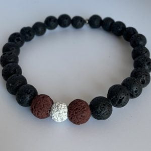 Bracelet homme perles pierre de lave