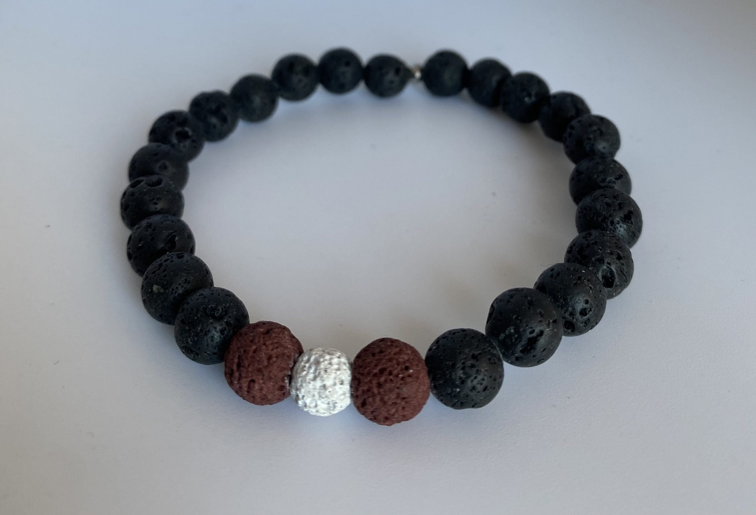 Bracelet homme perles pierre de lave
