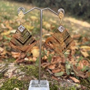 Boucles d’oreilles losanges dorés